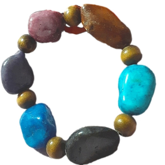 NWT:  Natural Earth STONES BOHO Bracelet - Picture 1 of 5